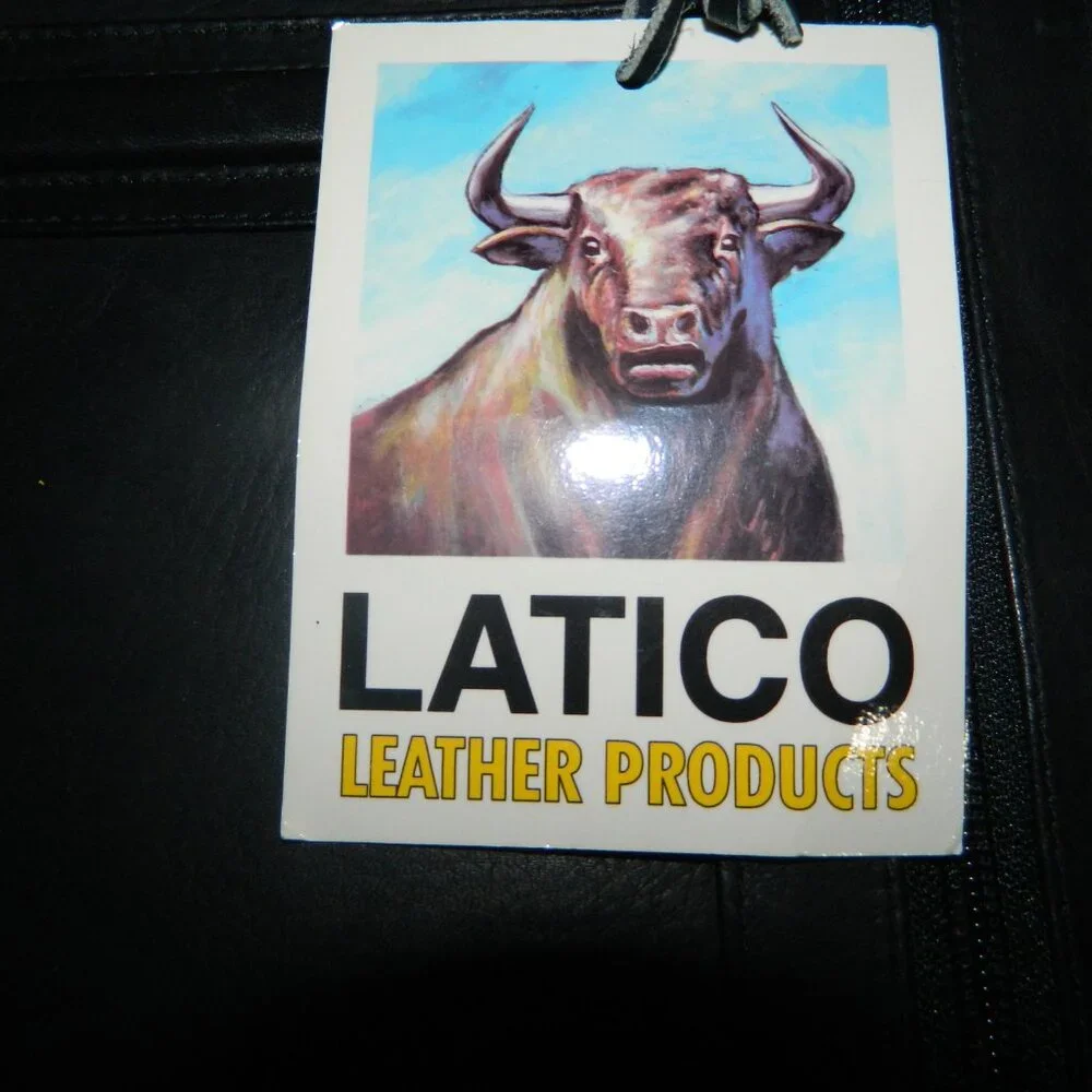 Latico Zippered Leather Portfolio Bag Black